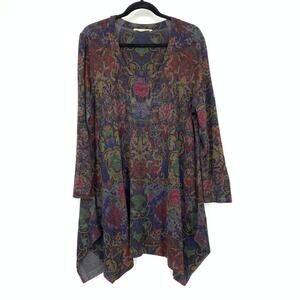 Soft Surroundings Women's L Tunic Top Multicolor Baroque Tapestry Asymmetrical